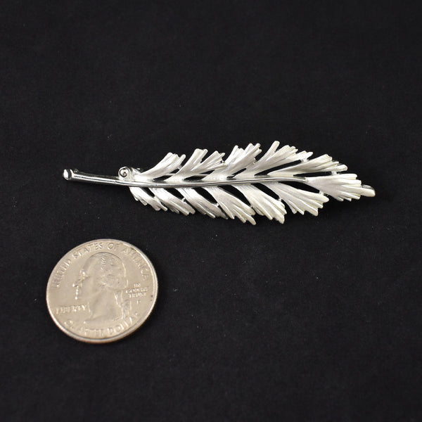 Thin Silver Leaf Brooch Cats Like Us