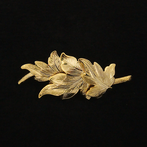 Three Gold Leaves Brooch Cats Like Us