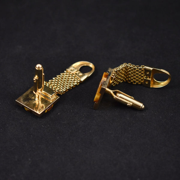 Tiger Eye Chain Vintage Link Cuff Links Cats Like Us