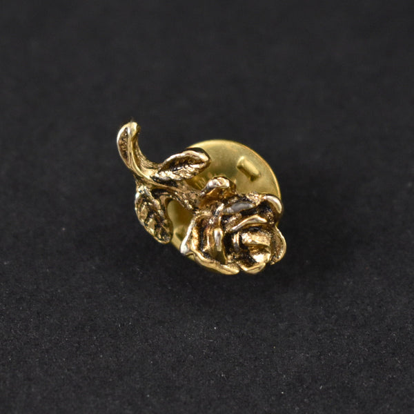 Tiny Gold Rose Tack Pin Cats Like Us
