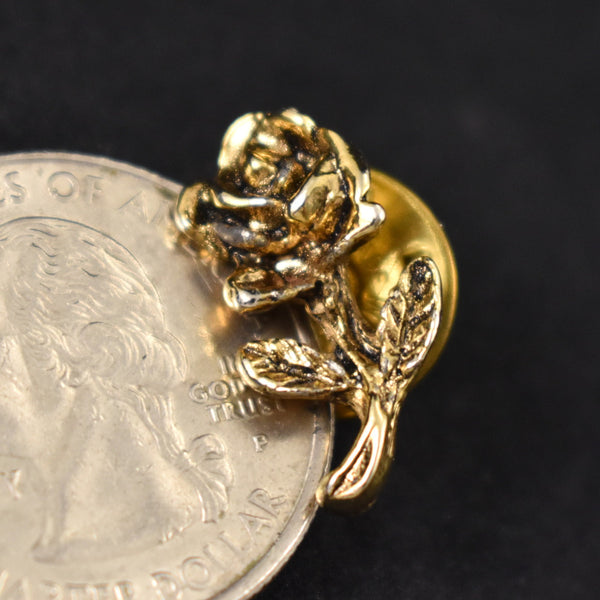 Tiny Gold Rose Tack Pin Cats Like Us