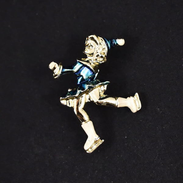 Tiny Ice Skater Pin Brooch Cats Like Us