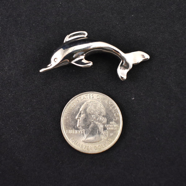 Tiny Silver Dolphin Brooch Cats Like Us