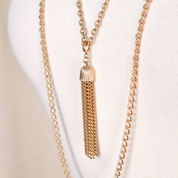 Triple Chain Tassel Necklace Cats Like Us