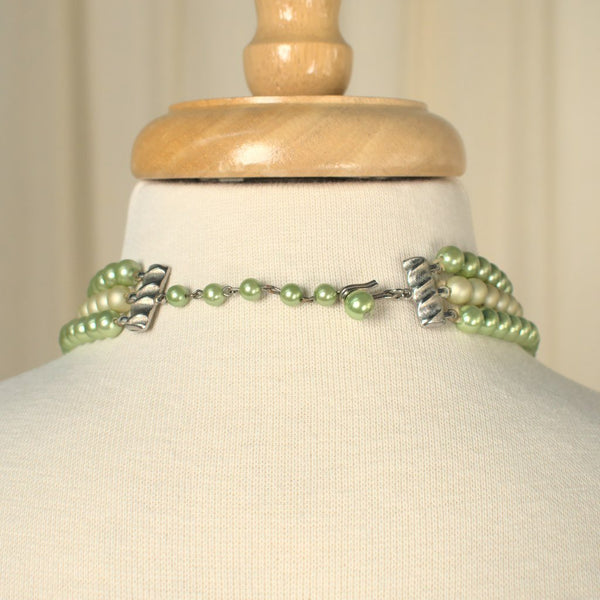 Triple Lime Pearl Necklace Cats Like Us