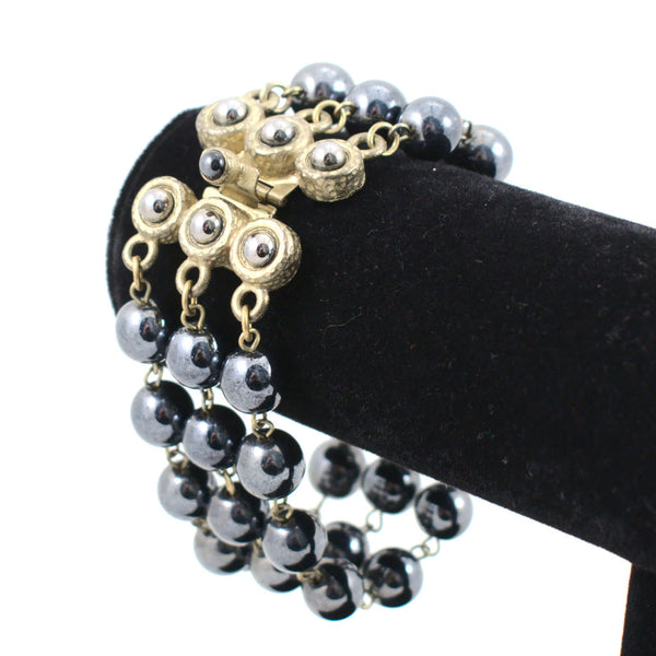 Triple Navy Bead Bracelet Cats Like Us