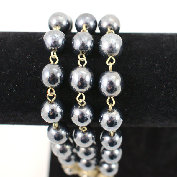 Triple Navy Bead Bracelet Cats Like Us