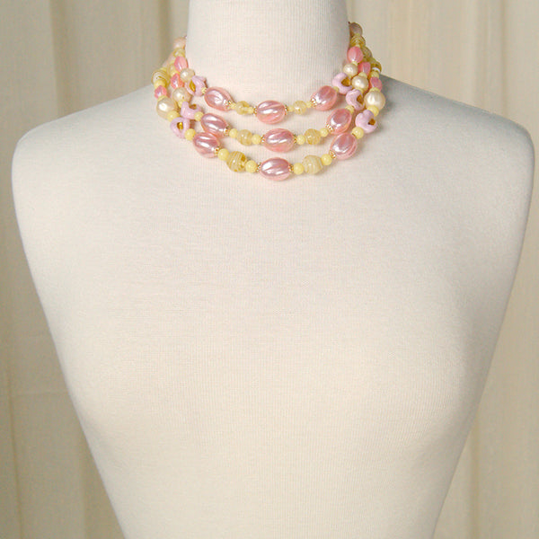 Triple Pink & Yellow Necklace Cats Like Us