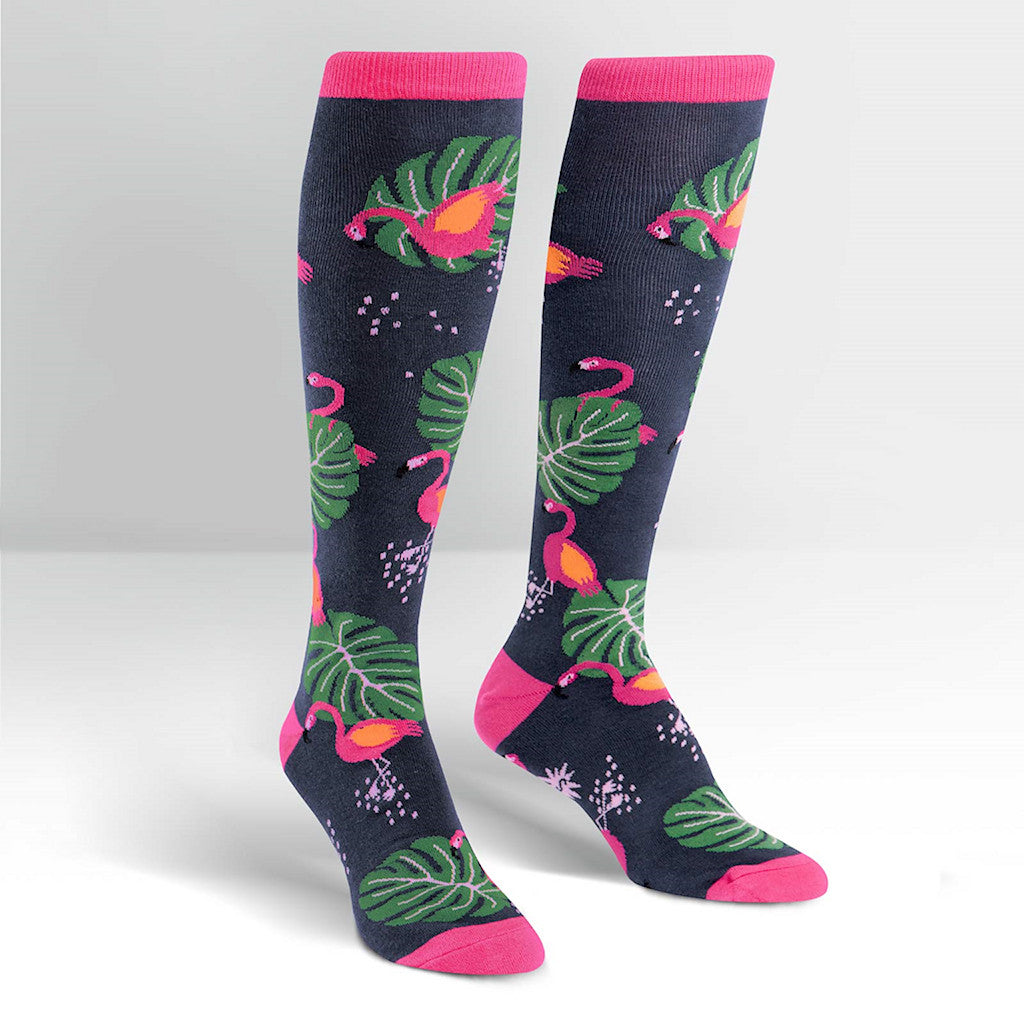 Tropical Flamingo Knee Socks Cats Like Us
