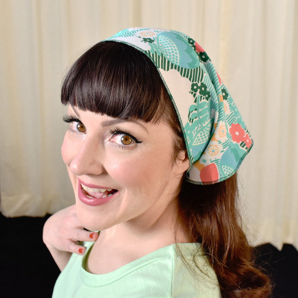 Turquoise Floral Hair Scarf Cats Like Us