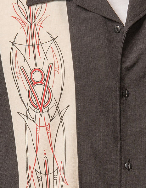 V-8 Pinstripe Panel Shirt Cats Like Us