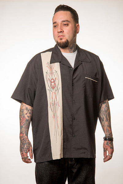 V-8 Pinstripe Panel Shirt Cats Like Us