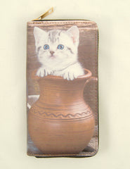 Vase Tabby Kitten Wallet