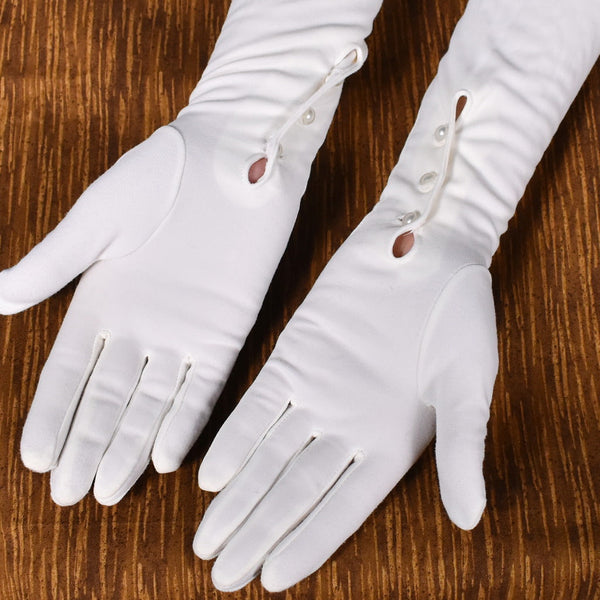 Very Long Off White Gloves Cats Like Us