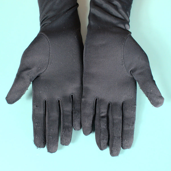 Very Long Vintage Black Gloves Cats Like Us