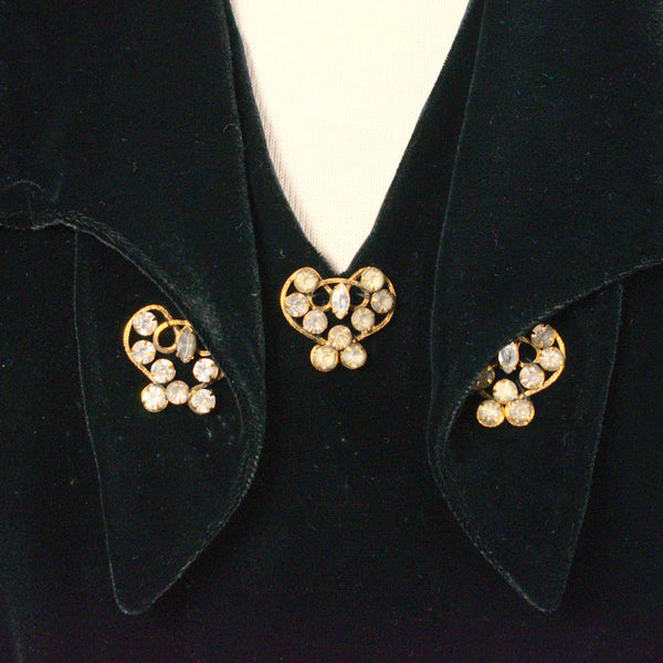 Vintage 1940s Black Velvet Collar Dress Cats Like Us