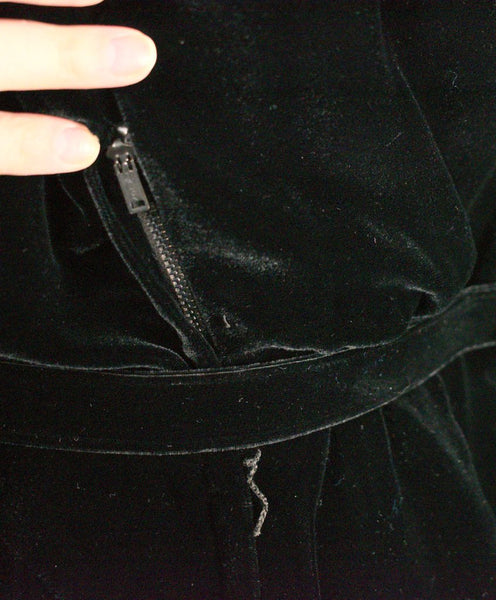 Vintage 1940s Black Velvet Collar Dress Cats Like Us