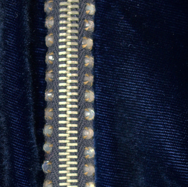 Vintage 1940s Blue Velvet Bias Dress Cats Like Us