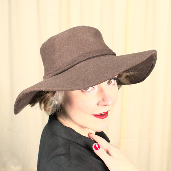 Vintage 1940s Brown Knit Brim Hat Cats Like Us