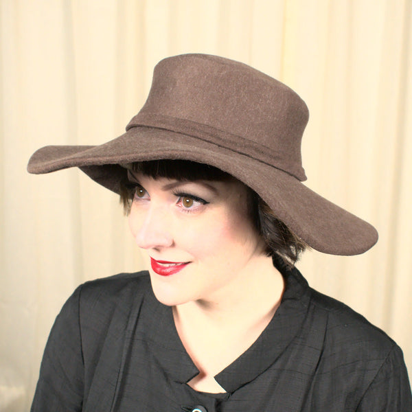 Vintage 1940s Brown Knit Brim Hat Cats Like Us
