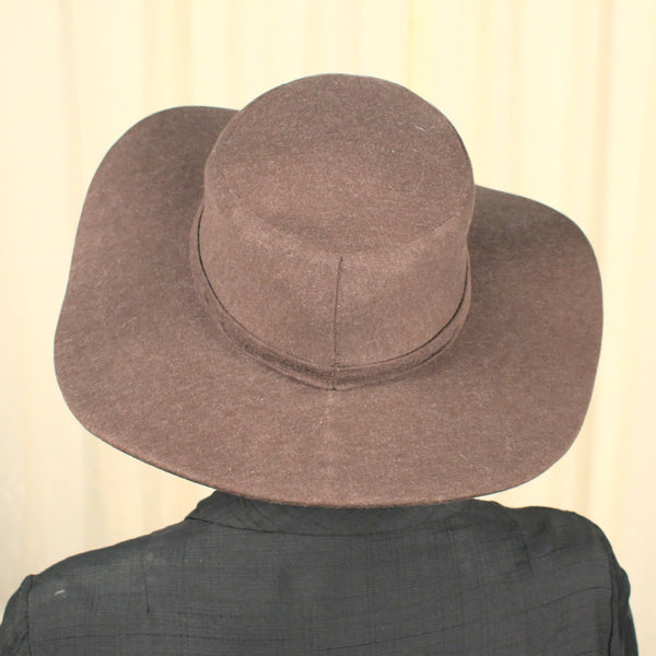Vintage 1940s Brown Knit Brim Hat Cats Like Us