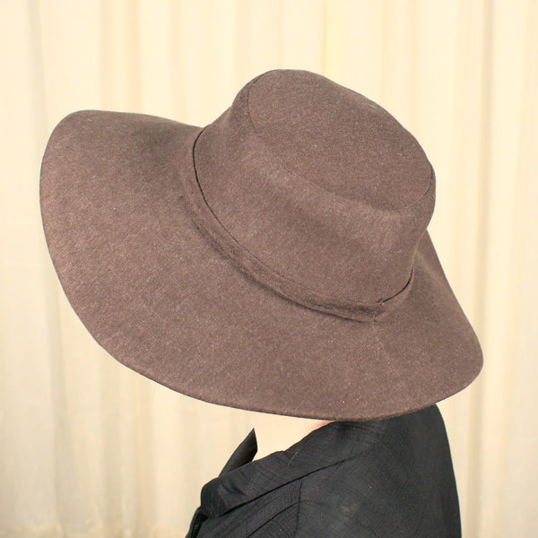 Vintage 1940s Brown Knit Brim Hat Cats Like Us