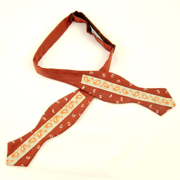 Vintage 1940s Brown Paisley Bow Tie Cats Like Us