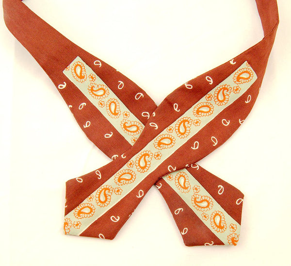 Vintage 1940s Brown Paisley Bow Tie Cats Like Us