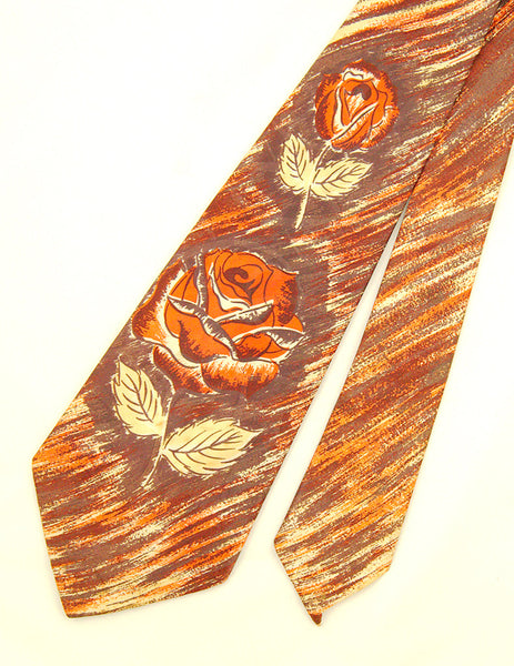 Vintage 1940s Faux Painted Rose Tie Cats Like Us