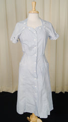 Vintage 1940s Gingham Shirt Dress