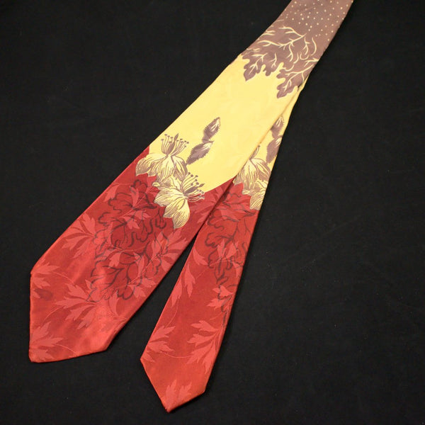 Vintage 1940s Golden Leaf & Floral Tie Cats Like Us