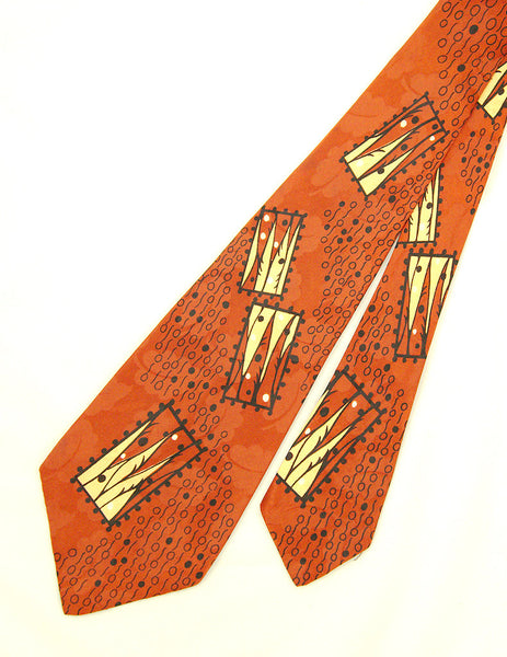 Vintage 1940s Leaves & Abstract Tie Cats Like Us