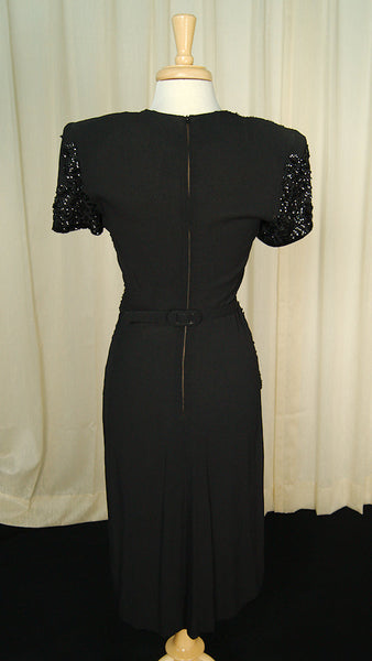 Vintage 1940s Sweetheart Sequin Dress Cats Like Us