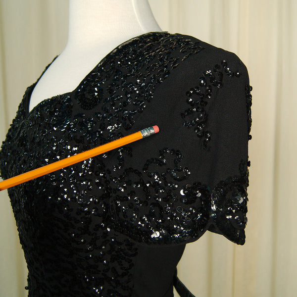 Vintage 1940s Sweetheart Sequin Dress Cats Like Us