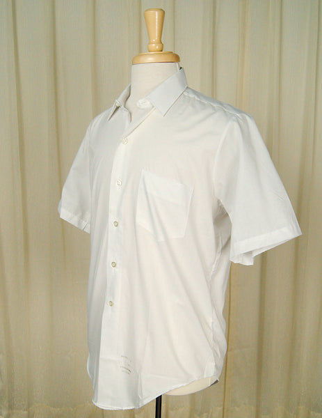 Vintage 1950s Basic Short S White Shirt Cats Like Us