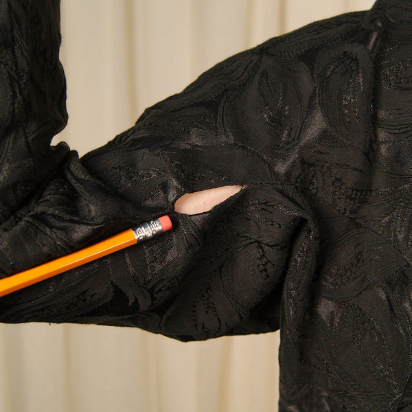 Vintage 1950s Black Brocade Dress Suit Cats Like Us