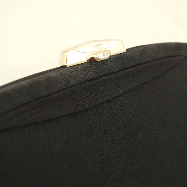 Vintage 1950s Black Fabric Clutch Bag Cats Like Us