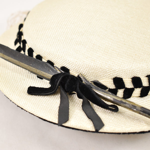 Vintage 1950s Black Feather Hat Cats Like Us