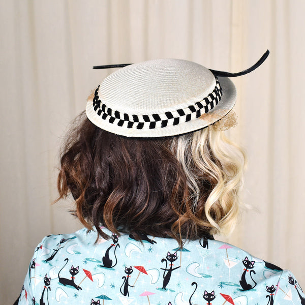 Vintage 1950s Black Feather Hat Cats Like Us