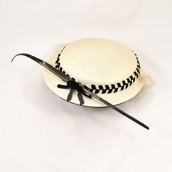 Vintage 1950s Black Feather Hat Cats Like Us