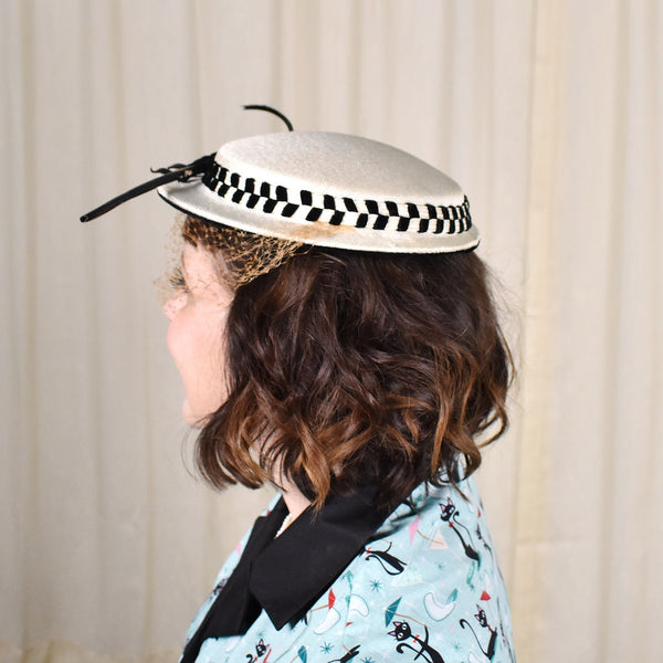 Vintage 1950s Black Feather Hat Cats Like Us