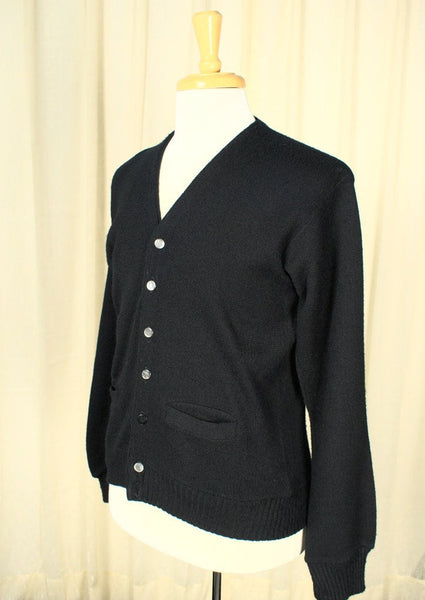 Vintage 1950s Black V Neck Cardigan Cats Like Us