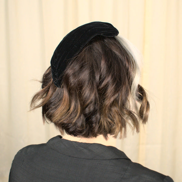 Vintage 1950s Black Velvet Teardrop Hat Cats Like Us