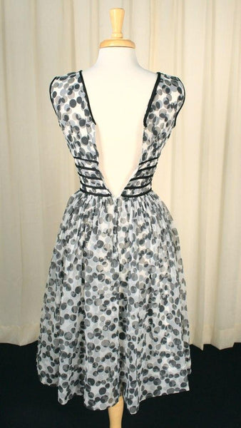 Vintage 1950s Black & White Swing Dress Cats Like Us