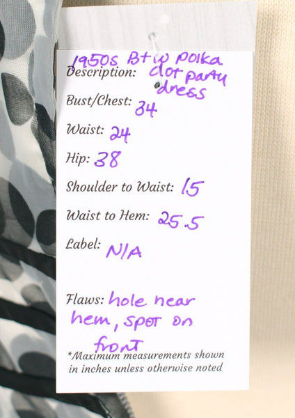 Vintage 1950s Black & White Swing Dress Cats Like Us