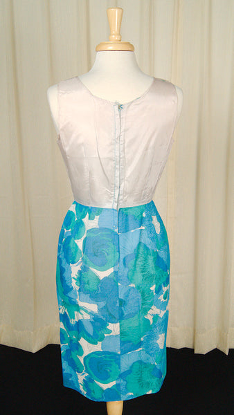 Vintage 1950s Blue Floral Dress Set Cats Like Us