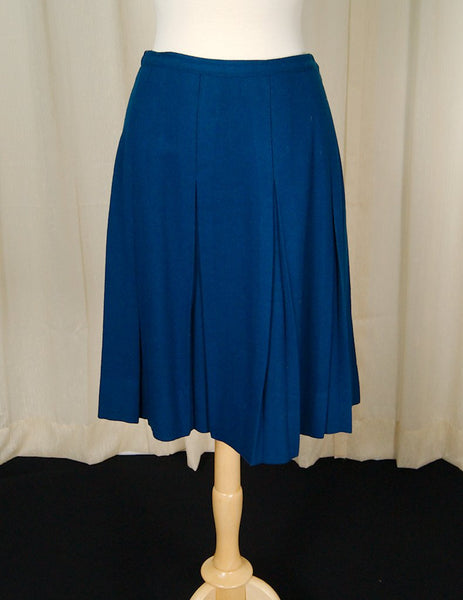 Vintage 1950s Blue Pleated Skirt Cats Like Us