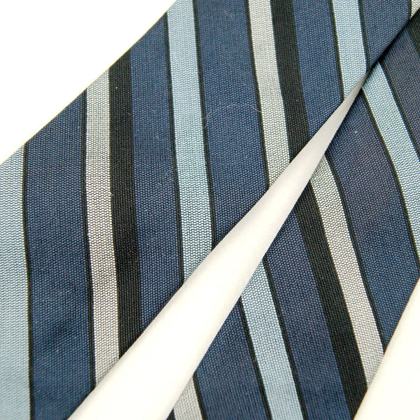 Vintage 1950s Blue Striped Skinny Tie Cats Like Us