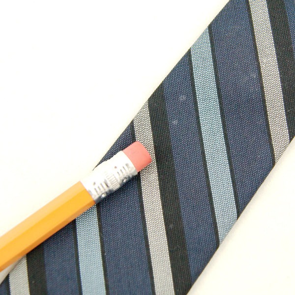 Vintage 1950s Blue Striped Skinny Tie Cats Like Us