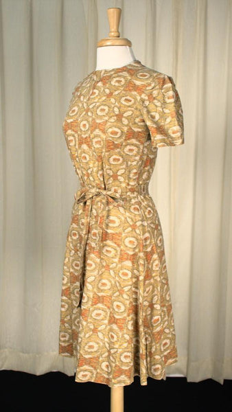 Vintage 1950s Bow Tie Print Dress Cats Like Us